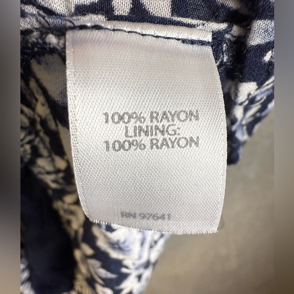 J Jill navy floral dress size small preowned - Picture 6 of 10